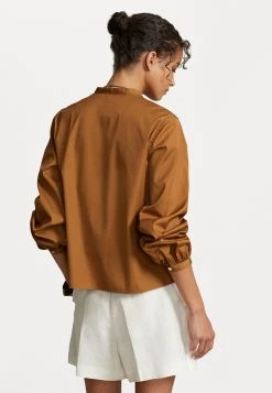 Polo Ralph Lauren Sina Long Sleeve Blouse - Blouse - Cafe Brown -dress shop 02801fb8bb6b4f89b241a1431bac9dfb
