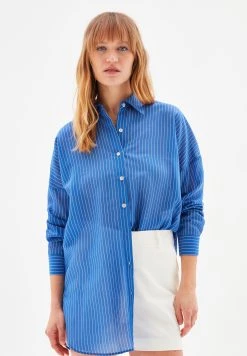 AdL Long Sleeve Striped- Overhemdblouse - Striped Navy Blue