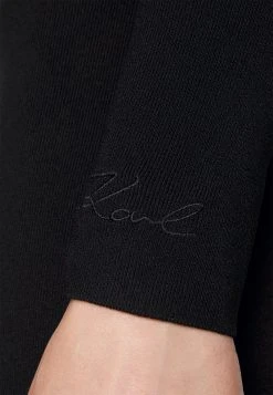 KARL LAGERFELD Long Sleeve Cut Out Knit - Gebreide Jurk - Black -dress shop 08090dbafa984dbc9c63328d23e1870d