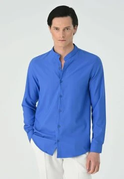 Antioch Mandarin Collar Long Sleeve - Overhemd - Sax -dress shop 0afbda7931a04e8cbe247fb3f8d4ac91