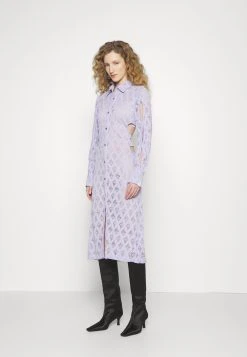 ROKH Sleeve Cut Out Detailed Long Dress - Gebreide Jurk - Lavender -dress shop 0c79396620724b11a557be2ec41d8ccb