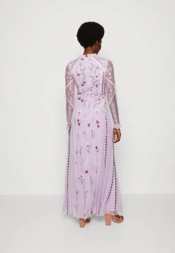 Maya Deluxe Premium Long Sleeve Maxi Dress - Galajurk - Lilac Multi -dress shop 1055e90e647649739a594c73f674fd1b