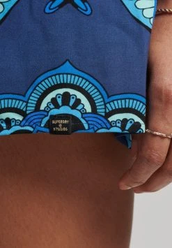 Superdry Long Sleeve Printed - Jurk - Psychedelic Blue -dress shop 13ec483d4d5847298029e5722ea9fd8b