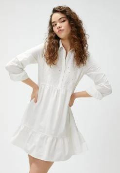 Koton Long Sleeve Neck - Blousejurk - White