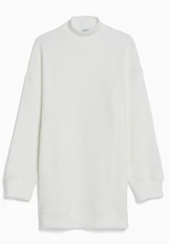 BERSHKA Long Sleeve - Gebreide Jurk - Beige -dress shop 146bafc485cd4918aeae7a8e884d5538