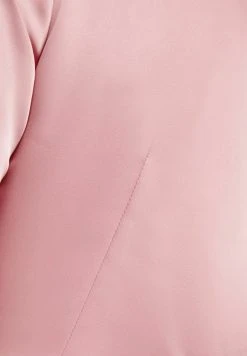 BERSHKA Long Sleeve Finish Crossover - Blouse - Pink -dress shop 173993d2288d485cbc2ebe1680a44ace