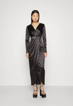 Wal G Reana Long Sleeve Midi - Cocktailjurk - Black