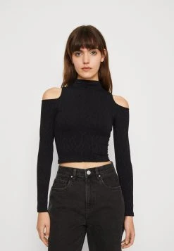 COTTON ON Seamless Cut Out Shoulder Long Sleeve - Longsleeve - Black