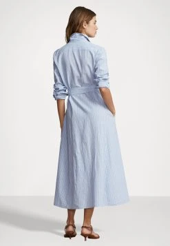 Polo Ralph Lauren Long Sleeve Day Dress - Blousejurk - Blue/White Multi -dress shop 1bc6e88b3673421892a61965c1803118