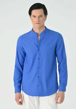 Antioch Mandarin Collar Long Sleeve - Overhemd - Sax