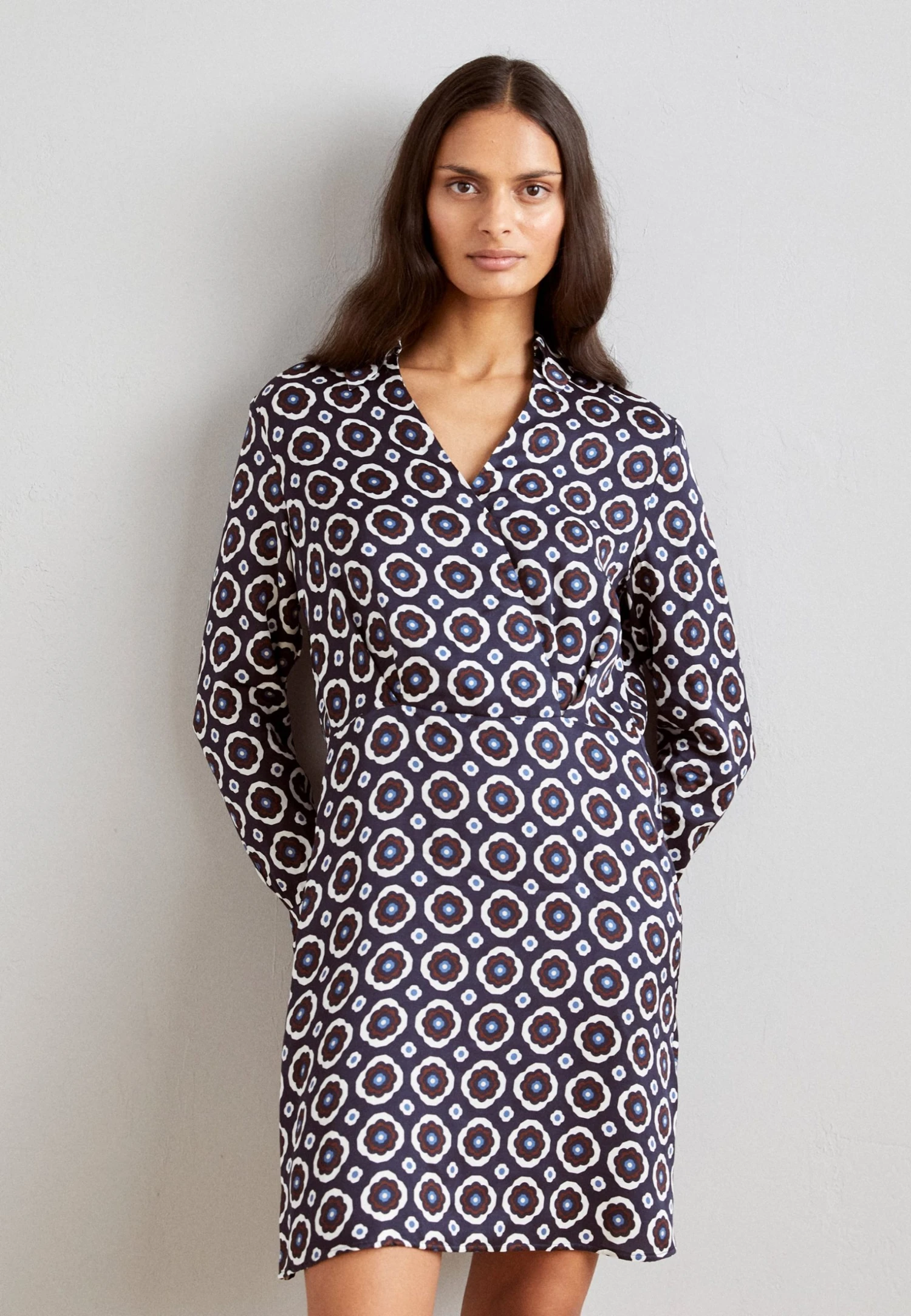 Marc O'Polo Modern Wrap Style Shirt Collar Long Sleeve - Cocktailjurk - Multi 1 Marc O'Polo Modern Wrap Style Shirt Collar Long Sleeve - Cocktailjurk - Multi