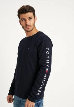 Tommy Hilfiger Logo Long Sleeve Tee - Longsleeve - Blue