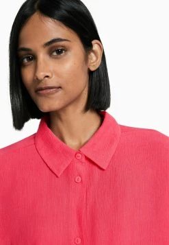 BERSHKA Long Sleeve - Overhemdblouse - Coral -dress shop 28602774f09941e6ac4294fbe13f8228