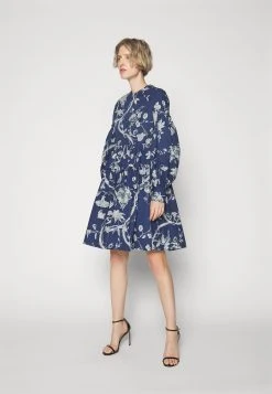 Erdem Long Sleeve Tiered With Volume Hem - Cocktailjurk - Vine Indigo -dress shop 292f2851ec7a404b881b6b0d5ca19ce1