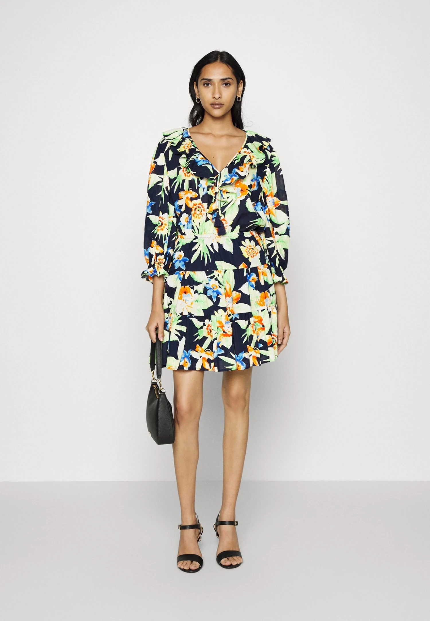 Lauren Ralph Lauren Ceporah Long Sleeve Day Dress - Jurk - Navy Multi 2 Lauren Ralph Lauren Ceporah Long Sleeve Day Dress - Jurk - Navy Multi - Afbeelding 2