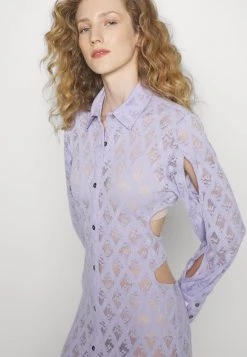 ROKH Sleeve Cut Out Detailed Long Dress - Gebreide Jurk - Lavender -dress shop 2ae333a1be31424198cf85d8c70b4f89