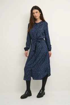 Kaffe Bpsisse Long Sleeve Blouse - Blousejurk - Blue Tones Leo Print