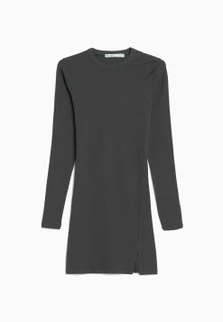 BERSHKA Long Sleeve Mini- Etui-Jurk - Grey -dress shop 302315fc478d415fa9eff0a74ac2ccdc