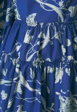 Erdem Long Sleeve Tiered With Volume Hem - Cocktailjurk - Vine Indigo -dress shop 352b4bef28334a77bcf35489fd8b24b7