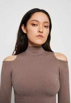 COTTON ON Seamless Cut Out Shoulder Long Sleeve - Longsleeve - Brownstone -dress shop 358ef5b922b24cf2bef8bab7fcb86a0e