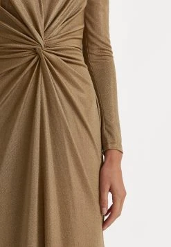 Lauren Ralph Lauren Nadira Long Sleeve Gown - Jerseyjurk - New Bronze -dress shop 358f8ce5c29349f981d5f00dbaca6b68