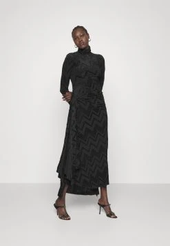 Victoria Beckham Long Sleeve High Neck Dress - Maxi-Jurk - Black -dress shop 362df707deb34b4e8aaf099d1e486382