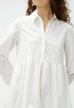 Koton Long Sleeve Neck - Blousejurk - White -dress shop 3abb27ee8248403da0feac57331ef4eb