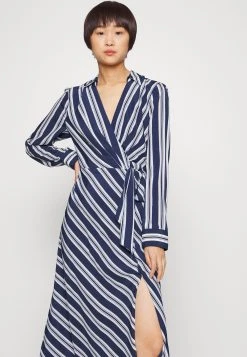 Diamin Long Sleeve Day Dress - Jurk - Navy/White -dress shop 3bf6c70a86ef4de5aedea7eefc6854d1