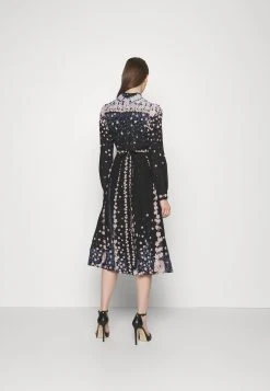 Erdem Belted Long Sleeve Midi Shirt Dress - Blousejurk - Black/Multi -dress shop 425bd6fbcb1c4db1a8b6a7dbfae02d31