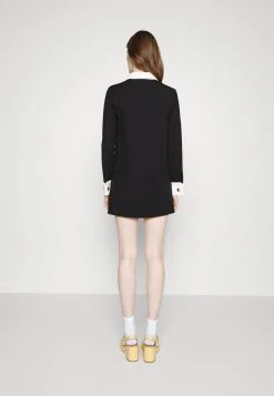 Viktor&Rolf Polo Collar Long Sleeve Dress- Jerseyjurk - Black -dress shop 42caadba51484861bb17c7e99056043d