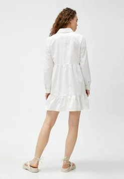 Koton Long Sleeve Neck - Blousejurk - White -dress shop 42d437b25b934a5eaee280ee5db92d6a