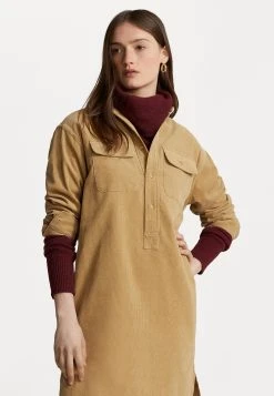 Polo Ralph Lauren Long Sleeve Day Dress - Blousejurk - Sportsman Khaki