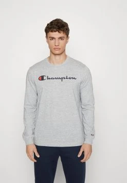 Champion Classic Crewneck Long Sleeve Large Logo - Longsleeve - Grey Melange
