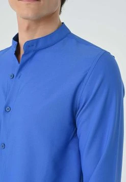 Antioch Mandarin Collar Long Sleeve - Overhemd - Sax -dress shop 44ce452c78524ae9b3cf0cf21c5d6ed6