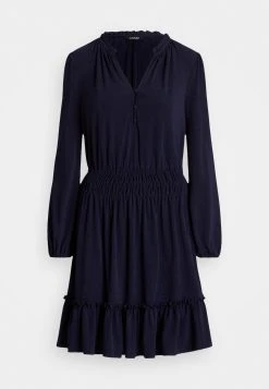 Lauren Ralph Lauren Kinslie Long Sleeve Day Dress - Jerseyjurk - French Navy -dress shop 484ad7f17ea04fadac3ef4eab169a7f3
