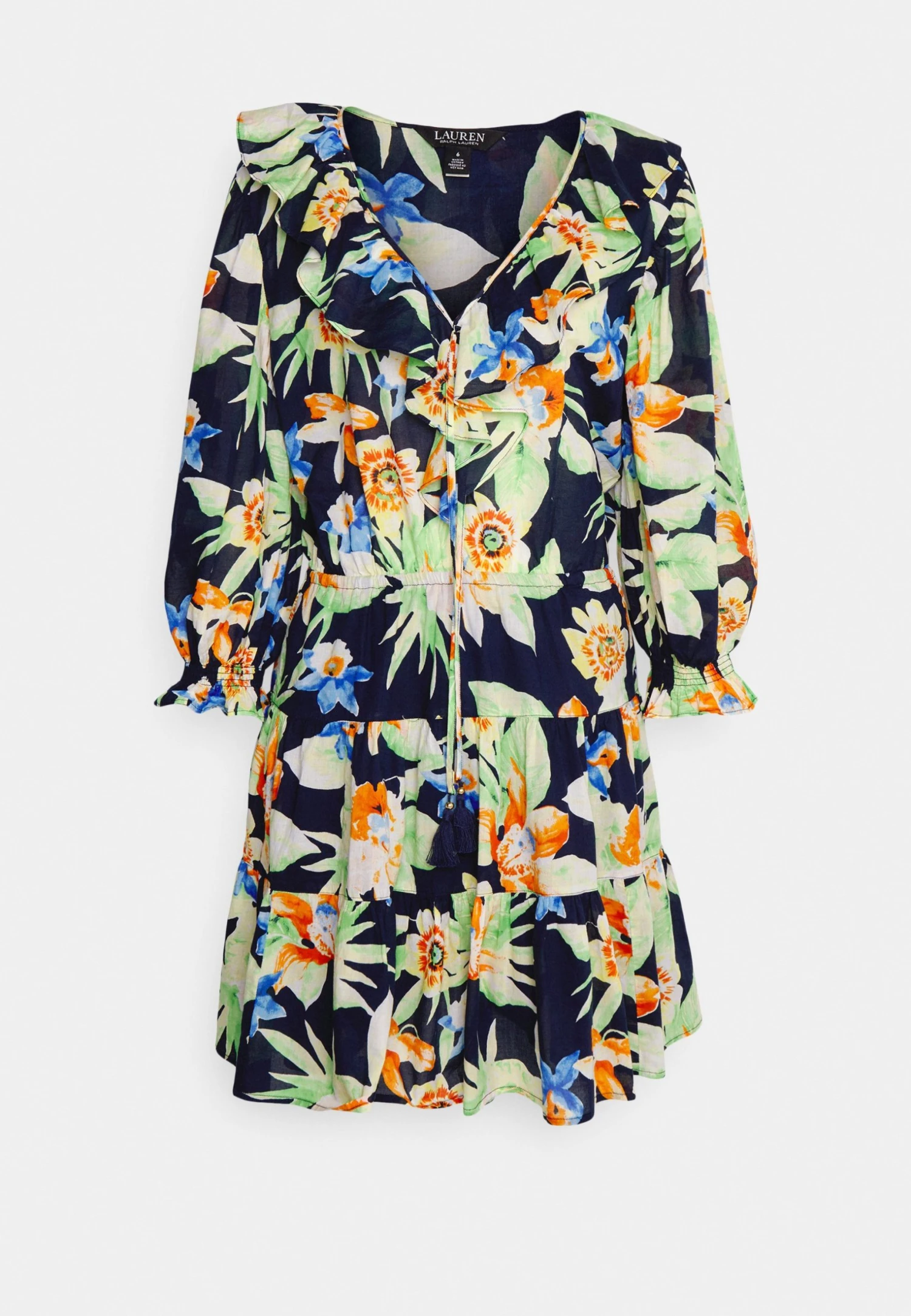 Lauren Ralph Lauren Ceporah Long Sleeve Day Dress - Jurk - Navy Multi 5 Lauren Ralph Lauren Ceporah Long Sleeve Day Dress - Jurk - Navy Multi - Afbeelding 5