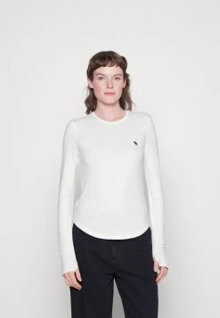 Abercrombie & Fitch Icon Long Sleeve Cozy Fabric - Longsleeve - White