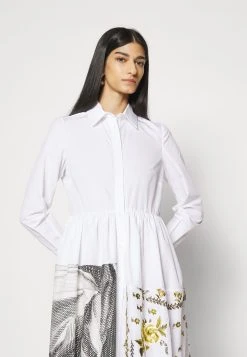 Erdem Long Sleeve Ankle Length Shirt Dress - Blousejurk - White -dress shop 4f46fcc03f6748f9af98738dd41d8ce3