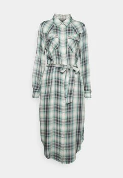 Lauren Ralph Lauren Lauren Long Sleeve Day Dress - Blousejurk - Blue/Green Multi -dress shop 55091780c0884203b18fa8591dfa8a40