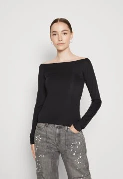 WEEKDAY Off Shoulder Long Sleeve - Longsleeve - Black