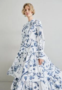 Erdem Long Sleeve Tier Dress Pin Tuck Detail - Blousejurk - Vine White -dress shop 577d2103b88a471f88a539d700c6611e