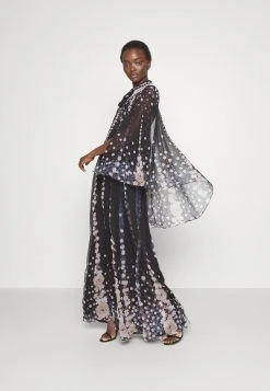 Erdem Long Sleeve Cape Effect Gown Bow Neck Detail - Galajurk - Black/Multi 11 Erdem Long Sleeve Cape Effect Gown Bow Neck Detail - Galajurk - Black/Multi -dress shop 5b653c9e1a4042ddba4293de5f8082d0
