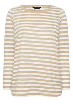 Yours Clothing Stripe Long Sleeve- Longsleeve - Brown -dress shop 634b176d7f3649f0b06f3282abf9b103