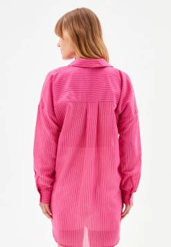 AdL Long Sleeve Striped- Overhemdblouse - Striped Fuschia -dress shop 64e283876dcc4739844ae2db98e9e5ae