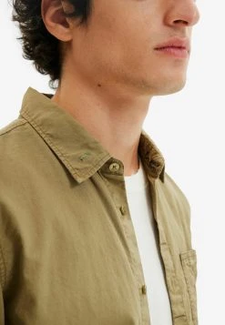 Desigual Long-Sleeve Embroidered - Overhemd - Green -dress shop 65f9471ca26a40d0bb9ba76073260410