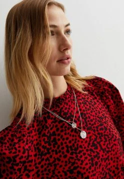 New Look Abstract Long Sleeve- Jurk - Red Pattern -dress shop 664fe0f28de544cb9a7d84c6d38acc6d