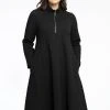 YOEK (Long Sleeve) Zipper Detail - Blousejurk - Black