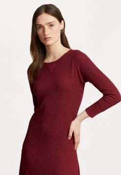 Polo Ralph Lauren Long Sleeve Day Dress - Maxi-Jurk - Garnet
