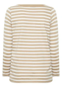 Yours Clothing Stripe Long Sleeve- Longsleeve - Brown -dress shop 6891738242854df0866e7ffb062c1448