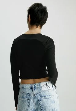 Calvin Klein Jeans Milano Cut Out Long Sleeve Top - Longsleeve - Ck Black -dress shop 6c33d5dc6b864f3a911919c6af1bdc6e